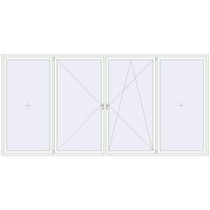 Buy Tilt-and-Turn 4300x2100 mm REHAU OPTIMUM EURO-DESIGN 70 RAL 9016 Traffic white two-sided