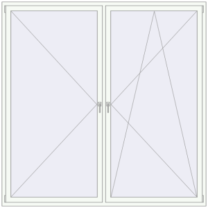 Buy Tilt-and-Turn 2300x2300 mm REHAU ENERGY-SAVING SYNEGO MD RAL 9016 Traffic white two-sided