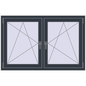 Zamów teraz Okna skrzydłowe 1410x890 mm REHAU ENERGY-SAVING SYNEGO MD ANTHRACITE_GREY_STRUKTURAL dwustronny