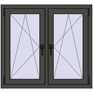 Zamów teraz Okna skrzydłowe 1005x920 mm REHAU ENERGY-SAVING SYNEGO MD BASALT_GREY dwustronny