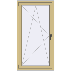 Buy Tilt-and-Turn 800x1500 mm ALU STANDARD 72 RAL 1000 Green beige two-sided
