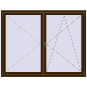 Buy Tilt-and-Turn 1800x1400 mm REHAU ENERGY-SAVING SYNEGO MD DARK_OAK two-sided