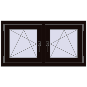 Zamów teraz Okna skrzydłowe 990x545 mm REHAU OPTIMUM EURO-DESIGN 70 BLACK_BROWN dwustronny