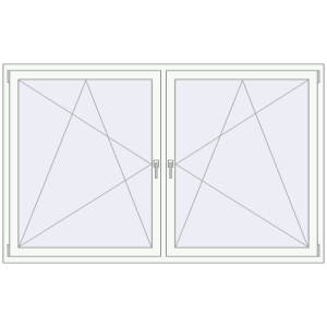 Buy Tilt-and-Turn 2100x1300 mm REHAU OPTIMUM EURO-DESIGN 70 RAL 9016 Traffic white two-sided