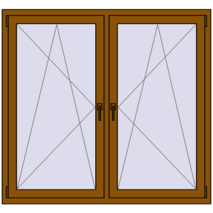 Zamów teraz Okna skrzydłowe 1455x1370 mm REHAU ENERGY-SAVING SYNEGO MD GOLDEN OAK dwustronny