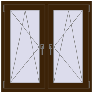 Buy Tilt-and-Turn 1000x1000 mm REHAU OPTIMUM EURO-DESIGN 70 DARK_OAK two-sided