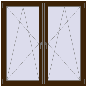 Buy Tilt-and-Turn 1500x1500 mm REHAU OPTIMUM EURO-DESIGN 70 DARK_OAK two-sided