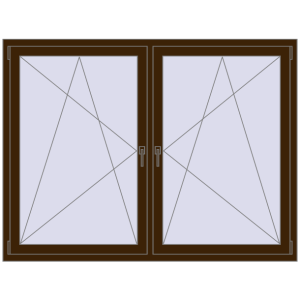 Buy Tilt-and-Turn 1755x1340 mm REHAU ENERGY-SAVING SYNEGO MD DARK_OAK two-sided