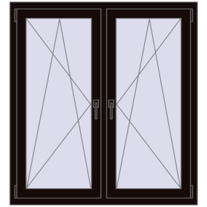 Zamów teraz Okna skrzydłowe 1215x1265 mm REHAU ENERGY-SAVING SYNEGO MD BLACK_BROWN dwustronny