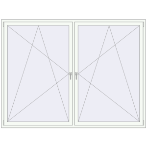 Buy Tilt-and-Turn 2400x1800 mm REHAU ENERGY-SAVING SYNEGO MD RAL 9016 Traffic white two-sided