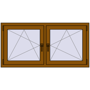 Zamów teraz Okna skrzydłowe 1410x710 mm REHAU ENERGY-SAVING SYNEGO MD GOLDEN OAK dwustronny