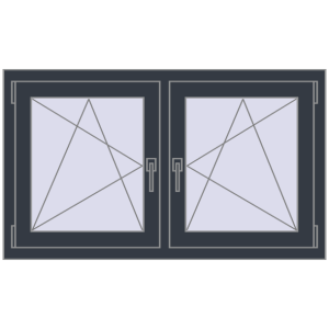 Zamów teraz Okna skrzydłowe 1155x680 mm REHAU ENERGY-SAVING SYNEGO MD ANTHRACITE_GREY_STRUKTURAL dwustronny