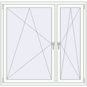 Buy Tilt-and-Turn 1465x1435 mm REHAU ENERGY-SAVING SYNEGO MD RAL 9016 Traffic white two-sided