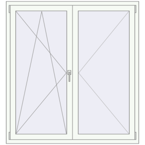 Buy Tilt-and-Turn 1400x1500 mm REHAU ENERGY-SAVING SYNEGO MD RAL 9016 Traffic white two-sided