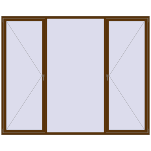 Buy Tilt-and-Turn 3000x2400 mm REHAU OPTIMUM EURO-DESIGN 70 WALNUT two-sided