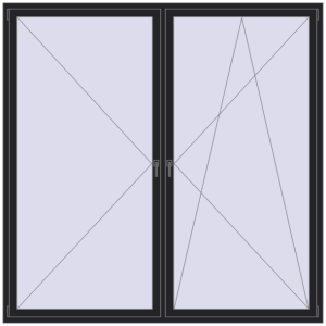 Buy Tilt-and-Turn 2300x2300 mm REHAU ENERGY-SAVING SYNEGO MD BLACK_ULTI-MATT two-sided