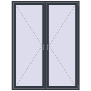Buy Tilt-and-Turn 1600x2100 mm REHAU ENERGY-SAVING SYNEGO MD ANTHRACITE_GREY_STRUKTURAL two-sided
