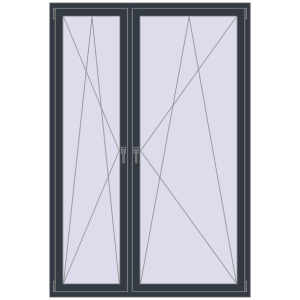 Buy Tilt-and-Turn 1500x2200 mm REHAU OPTIMUM EURO-DESIGN 70 ANTHRACITE_GREY_STRUKTURAL two-sided