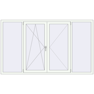 Buy Tilt-and-Turn 2300x1350 mm REHAU ENERGY-SAVING SYNEGO MD RAL 9016 Traffic white two-sided