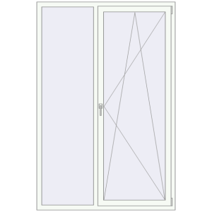 Buy Tilt-and-Turn 1400x2100 mm REHAU OPTIMUM EURO-DESIGN 70 RAL 9016 Traffic white two-sided