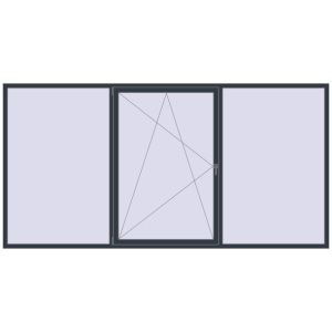 Buy Tilt-and-Turn 3560x1800 mm REHAU ENERGY-SAVING SYNEGO MD ANTHRACITE_GREY_STRUKTURAL two-sided