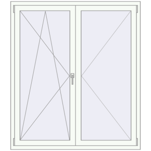 Buy Tilt-and-Turn 1400x1600 mm REHAU OPTIMUM EURO-DESIGN 70 RAL 9016 Traffic white two-sided