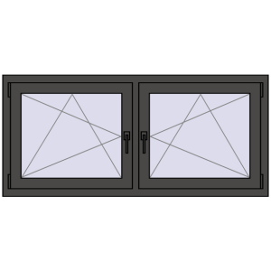 Zamów teraz Okna skrzydłowe 1545x665 mm REHAU ENERGY-SAVING SYNEGO MD BASALT_GREY dwustronny