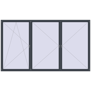 Zamów teraz Okna skrzydłowe 4000x2300 mm REHAU OPTIMUM EURO-DESIGN 70 ANTHRACITE_GREY_STRUKTURAL dwustronny