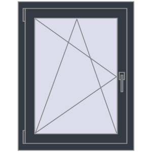 Buy Tilt-and-Turn 700x900 mm REHAU ENERGY-SAVING SYNEGO MD ANTHRACITE_GREY_STRUKTURAL two-sided