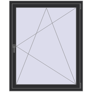 Buy Tilt-and-Turn 1100x1350 mm REHAU OPTIMUM EURO-DESIGN 70 ANTHRACITE_GREY_GLATT two-sided