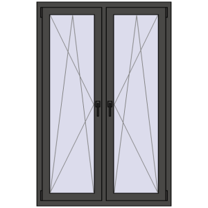 Okno plastikowe 1050x1580 mm Dwuskrzydłowe. Widok od środka Zamów teraz Okna skrzydłowe 1050x1580 mm REHAU ENERGY-SAVING SYNEGO MD BASALT_GREY dwustronny