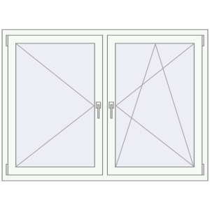 Buy Tilt-and-Turn 1500x1100 mm REHAU OPTIMUM EURO-DESIGN 70 RAL 9016 Traffic white two-sided