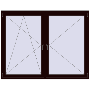 Buy Tilt-and-Turn 1800x1400 mm REHAU OPTIMUM EURO-DESIGN 70 CHOCOLATE_BROWN two-sided