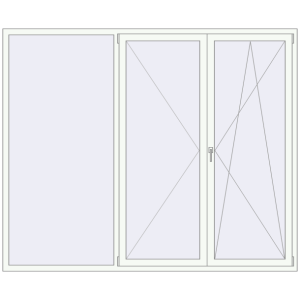 Buy Tilt-and-Turn 2450x2015 mm REHAU OPTIMUM EURO-DESIGN 70 RAL 9016 Traffic white two-sided