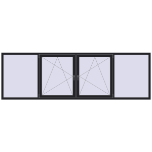 Buy Tilt-and-Turn 3500x1100 mm REHAU OPTIMUM EURO-DESIGN 70 BLACK_ULTI-MATT two-sided