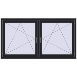Zamów teraz Okna skrzydłowe 1840x935 mm REHAU ENERGY-SAVING SYNEGO MD BLACK_ULTI-MATT dwustronny