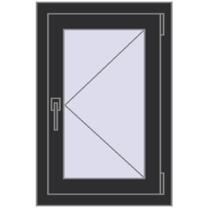 Buy Tilt-and-Turn 500x750 mm REHAU OPTIMUM EURO-DESIGN 70 ANTHRACITE_GREY_GLATT two-sided