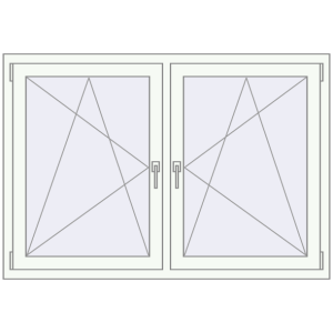 Buy Tilt-and-Turn 1450x1000 mm REHAU OPTIMUM EURO-DESIGN 70 RAL 9016 Traffic white two-sided