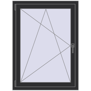 Buy Tilt-and-Turn 850x1150 mm REHAU OPTIMUM EURO-DESIGN 70 ANTHRACITE_GREY_GLATT two-sided