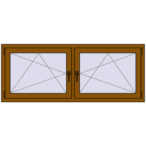 Zamów teraz Okna skrzydłowe 1725x665 mm REHAU ENERGY-SAVING SYNEGO MD GOLDEN OAK dwustronny