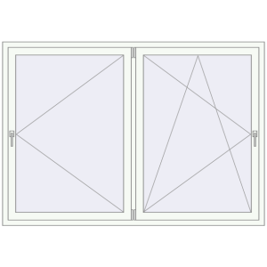 Buy Tilt-and-Turn 2000x1400 mm REHAU ENERGY-SAVING SYNEGO MD RAL 9016 Traffic white two-sided