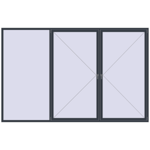 Zamów teraz Okna skrzydłowe 3600x2300 mm REHAU OPTIMUM EURO-DESIGN 70 ANTHRACITE_GREY_STRUKTURAL dwustronny