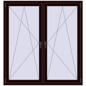 Buy Tilt-and-Turn 1500x1600 mm REHAU OPTIMUM EURO-DESIGN 70 CHOCOLATE_BROWN two-sided
