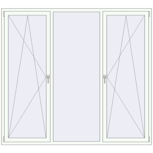 Buy Tilt-and-Turn 2200x2000 mm REHAU BRILLANT DESIGN RAL 9016 Traffic white two-sided
