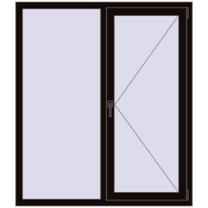 Buy Tilt-and-Turn 1300x1500 mm REHAU OPTIMUM EURO-DESIGN 70 BLACK_BROWN two-sided