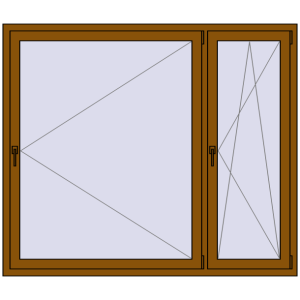 Buy Tilt-and-Turn 1750x1500 mm REHAU OPTIMUM EURO-DESIGN 70 GOLDEN OAK two-sided