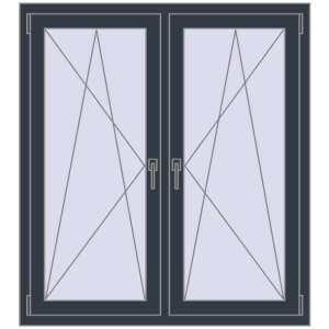 Zamów teraz Okna skrzydłowe 1170x1280 mm REHAU ENERGY-SAVING SYNEGO MD ANTHRACITE_GREY_STRUKTURAL dwustronny