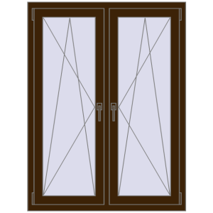 Okno plastikowe 1050x1385 mm Dwuskrzydłowe. Widok od środka Zamów teraz Okna skrzydłowe 1050x1385 mm REHAU ENERGY-SAVING SYNEGO MD DARK_OAK dwustronny