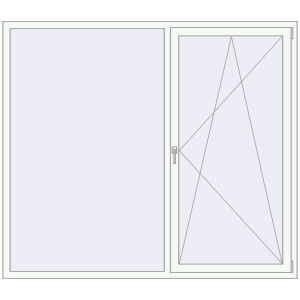 Buy Tilt-and-Turn 2050x1790 mm REHAU ENERGY-SAVING SYNEGO MD RAL 9016 Traffic white two-sided