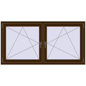 Zamów teraz Okna skrzydłowe 1710x845 mm REHAU ENERGY-SAVING SYNEGO MD DARK_OAK dwustronny